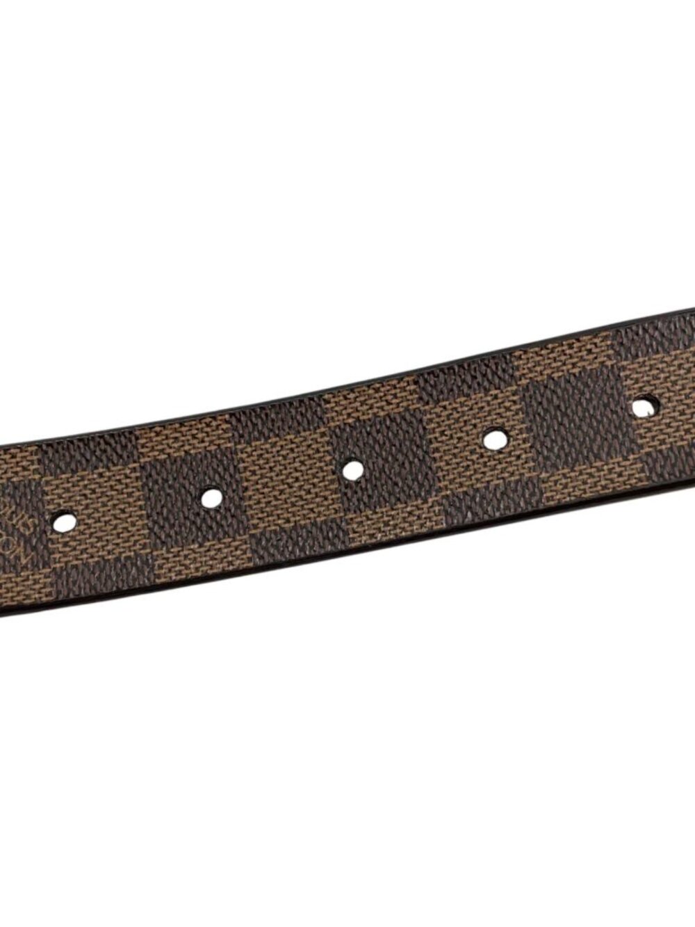 Louis Vuitton Belt Ceinture Carre Damier Ebene Logo Buckle Silver - Picture 7 of 12